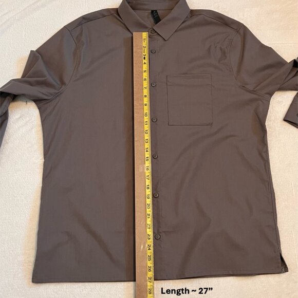 Lululemon Commission Long Sleeve Button Up Shirt Mens XXL Asphalt Grey - Picture 11 of 13